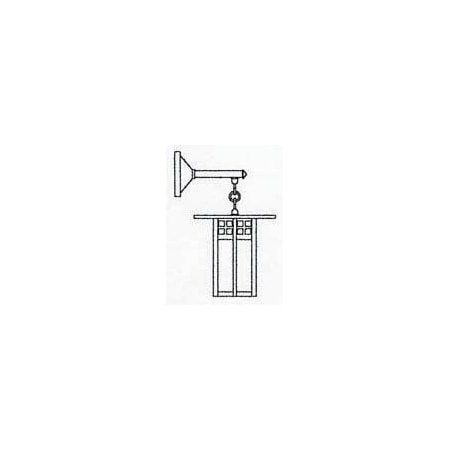 Arroyo Craftsman 9" glasgow wall mount with straight arm GB-9SAOF-BK